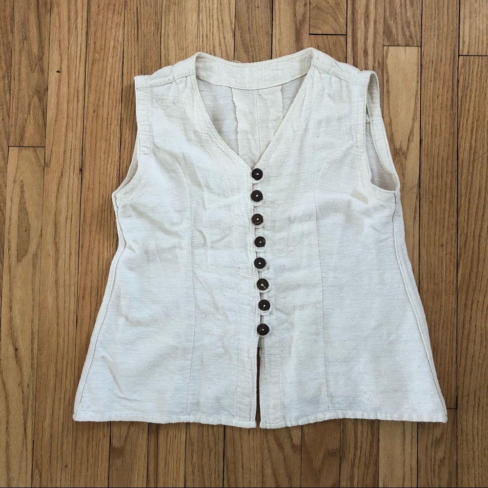 Vintage cream cotton tank top